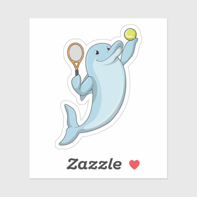Dolphin at Tennis with Tennis racket (Sheet)