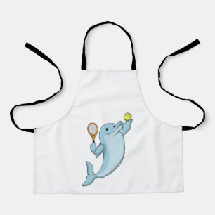 Dolphin at Tennis with Tennis racket Apron