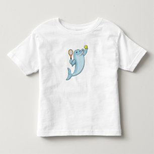 Dolphin at Tennis with Tennis racket Toddler T-shirt