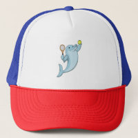 Dolphin at Tennis with Tennis racket