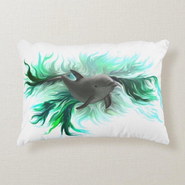 Dolphin Baby Accent Pillow (Front)