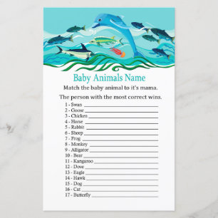 Dolphin Baby Animals Name Game