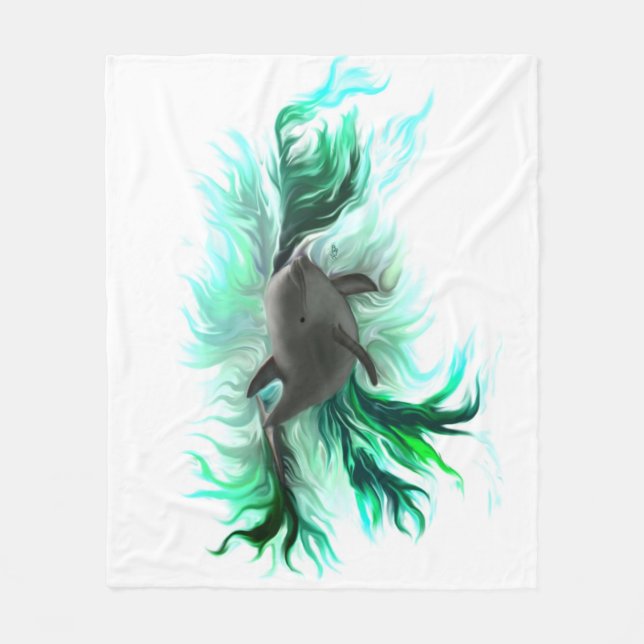 Dolphin Baby Fleece Blanket (Front)