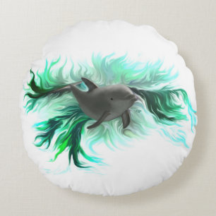 Dolphin Baby Round Pillow