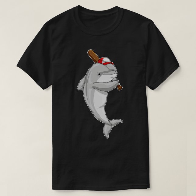 Dolphin Baseball Baseball bat T-Shirt (Design Front)
