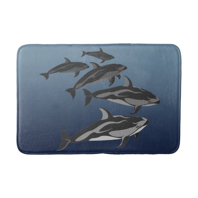 Dolphin Bath Mat Dolphin Art Bathroom Decor (Front)