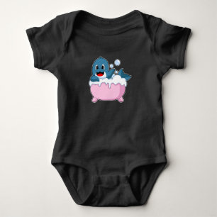 Dolphin Bathe Bathtub Baby Bodysuit