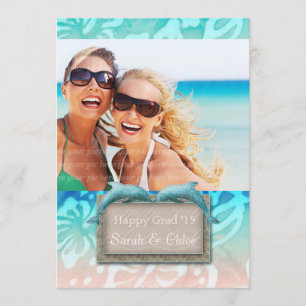 Dolphin Beach Grad Luau Party Faire-part Photo