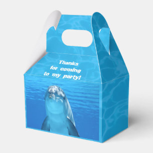 Dolphin Birthday Backyard Pool Party Favor Box