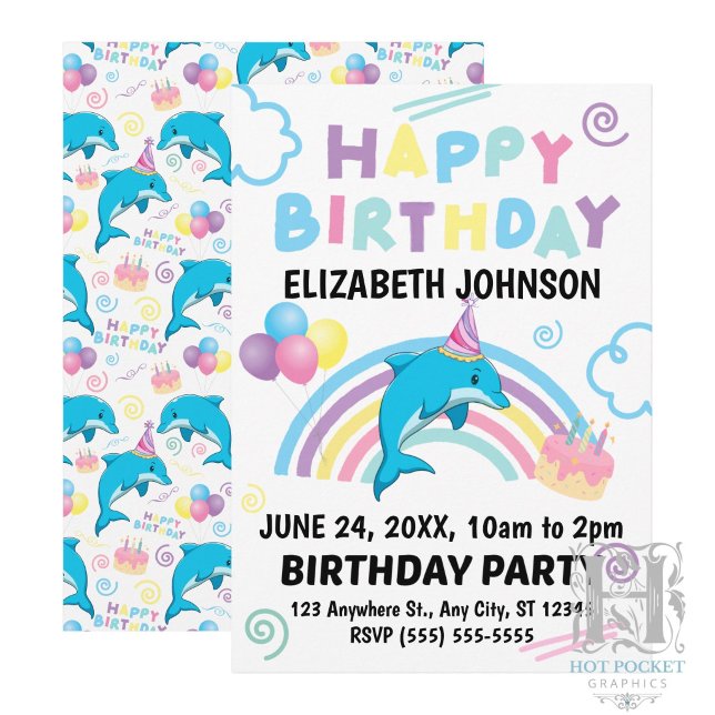 Dolphin Birthday Invitation (Creator Uploaded)