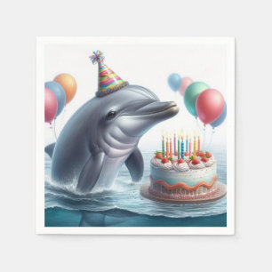 Dolphin Birthday Napkin