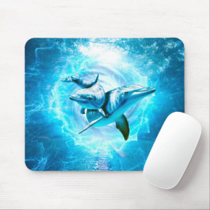 dolphin blue fantasy mouse pad