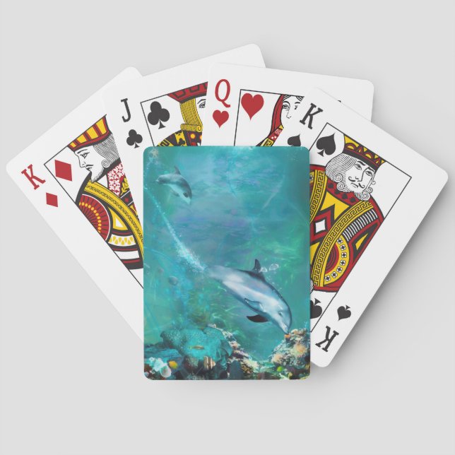 DOLPHIN BLUE OCEAN DIVERS PLAYING CARDS (Back)