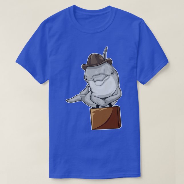 Dolphin Businessman Briefcase T-Shirt (Design Front)