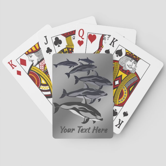 Dolphin Cards Custom Dolphin Art Playing Cards (Back)