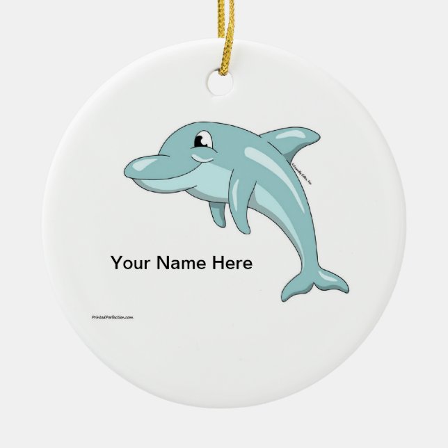 Dolphin Ceramic Ornament (Front)