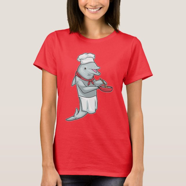 Dolphin Chef Pan Cook T-Shirt (Front)