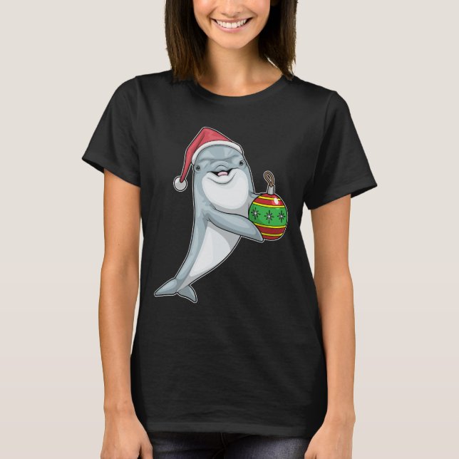 Dolphin Christmas Christmas ball T-Shirt (Front)