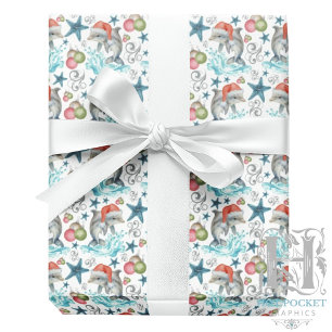  Dolphin Christmas Wrapping Paper
