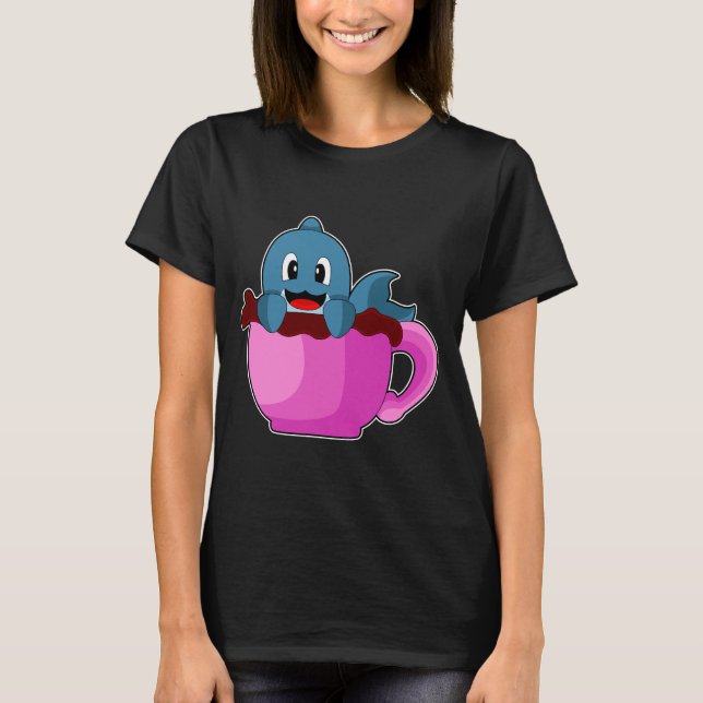 Dolphin Coffee Cup T-Shirt (Front)