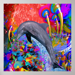 Dolphin Colour Splash Poster