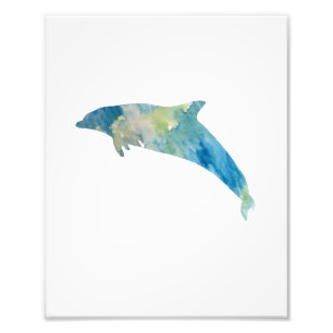 Dolphin Colourful Watercolor Photo Print