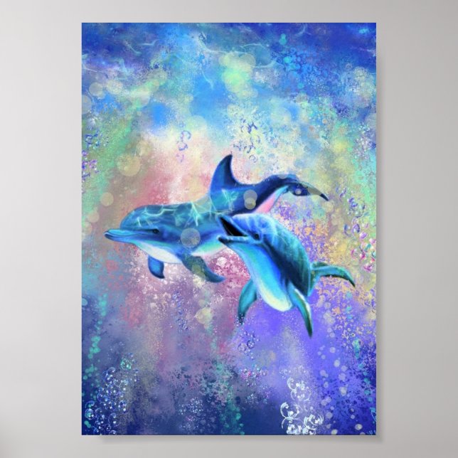 Dolphin Couple - Add Your Picture / Text Poster (Front)