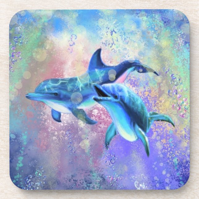 Dolphin Couple - Beautiful Coaster (Front)