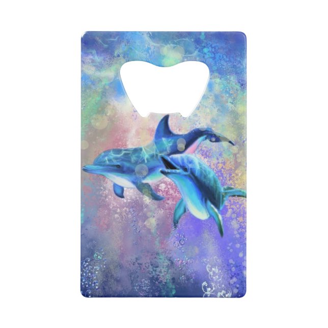 Dolphin Couple - Beautiful Credit Card Bottle Opener (Front)