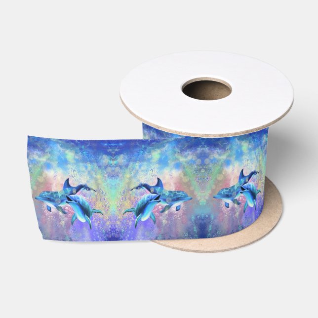 Dolphin Couple - Beautiful Satin Ribbon (Spool)