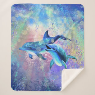 Dolphin Couple - Beautiful Sherpa Blanket