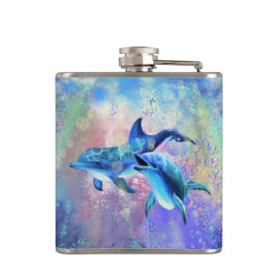 Dolphin Couple Flask
