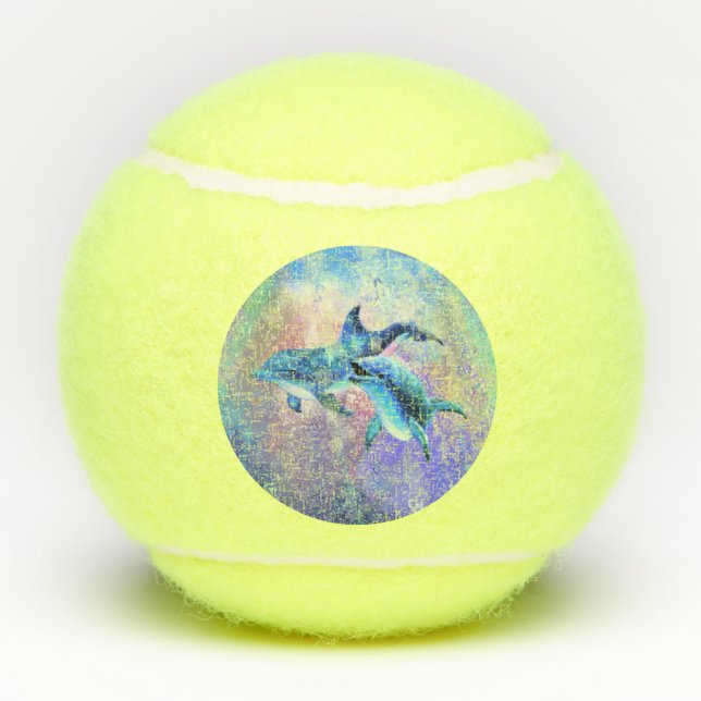Dolphin Couple Tennis Balls Family (Back)