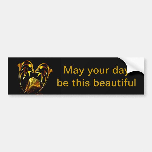 Dolphin crystal love bumper sticker (Front)