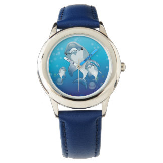 DOLPHIN. CUTE DOLPHINS ILLUSTRATION WATCH