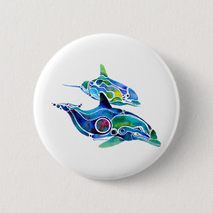 Dolphin Dance 2 Inch Round Button