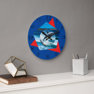 Dolphin Dancing On The Waves, Wall Clock