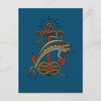 dolphin design postcard