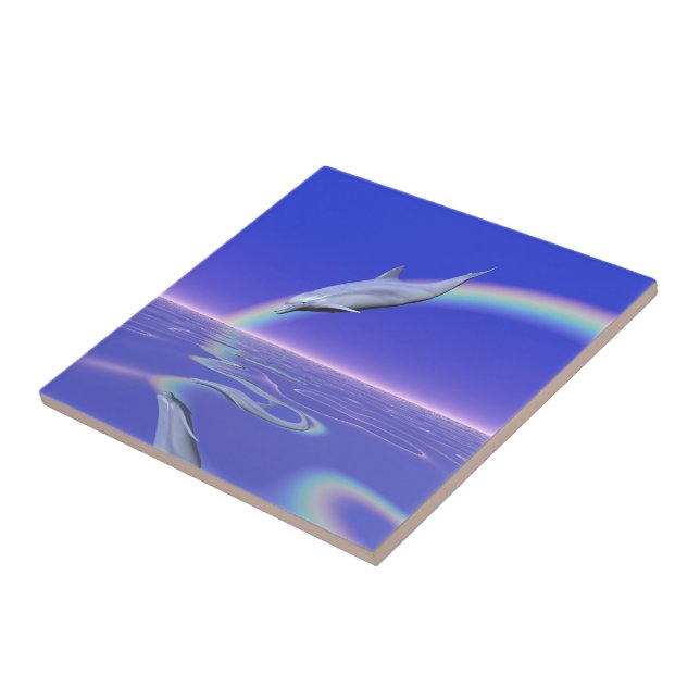 Dolphin Diving with Rainbow Tile (Side)