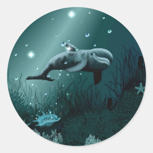 Dolphin Dream Classic Round Sticker (Front)