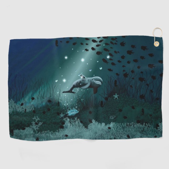 Dolphin Dream Golf Towel (Horizontal)