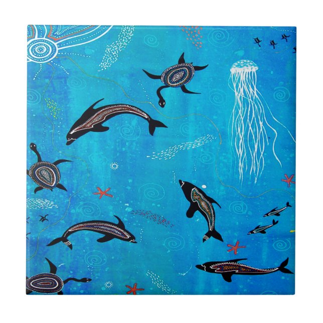 Dolphin Dreaming Tile (Front)