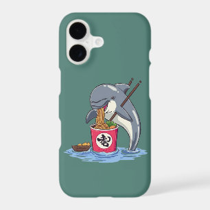 Dolphin Eating Ramen Illustration