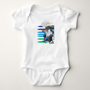 Dolphin eats pizza in summer T-Shirt Baby Bodysuit