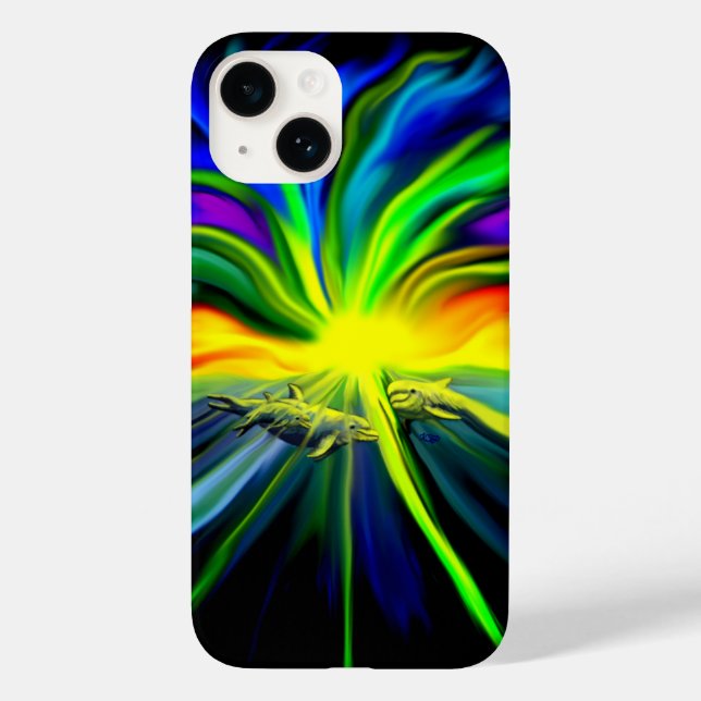 Dolphin Family in the Sunshine Case-Mate iPhone Case (Back)