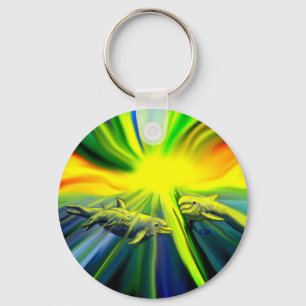 Dolphin Family in the Sunshine Keychain