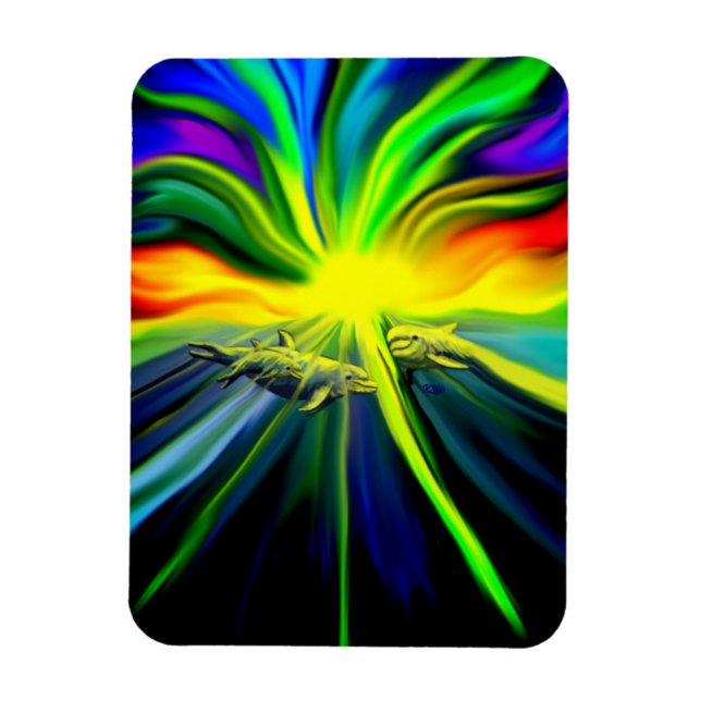 Dolphin Family in the Sunshine Magnet (Vertical)