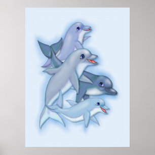 Dolphin Family Poster