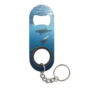 Dolphin Family Underwater Keychain Bottle Opener