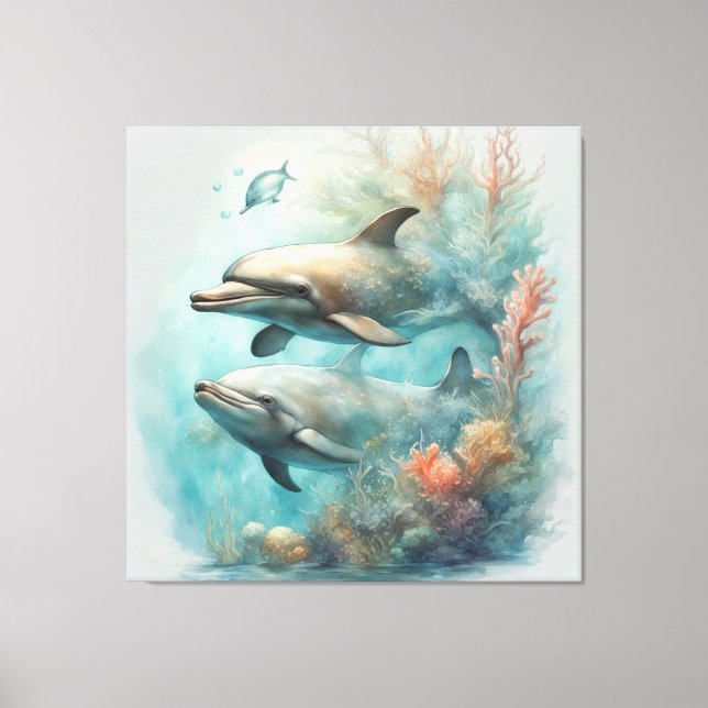 Dolphin Fantasy 6 Canvas Print (Front)